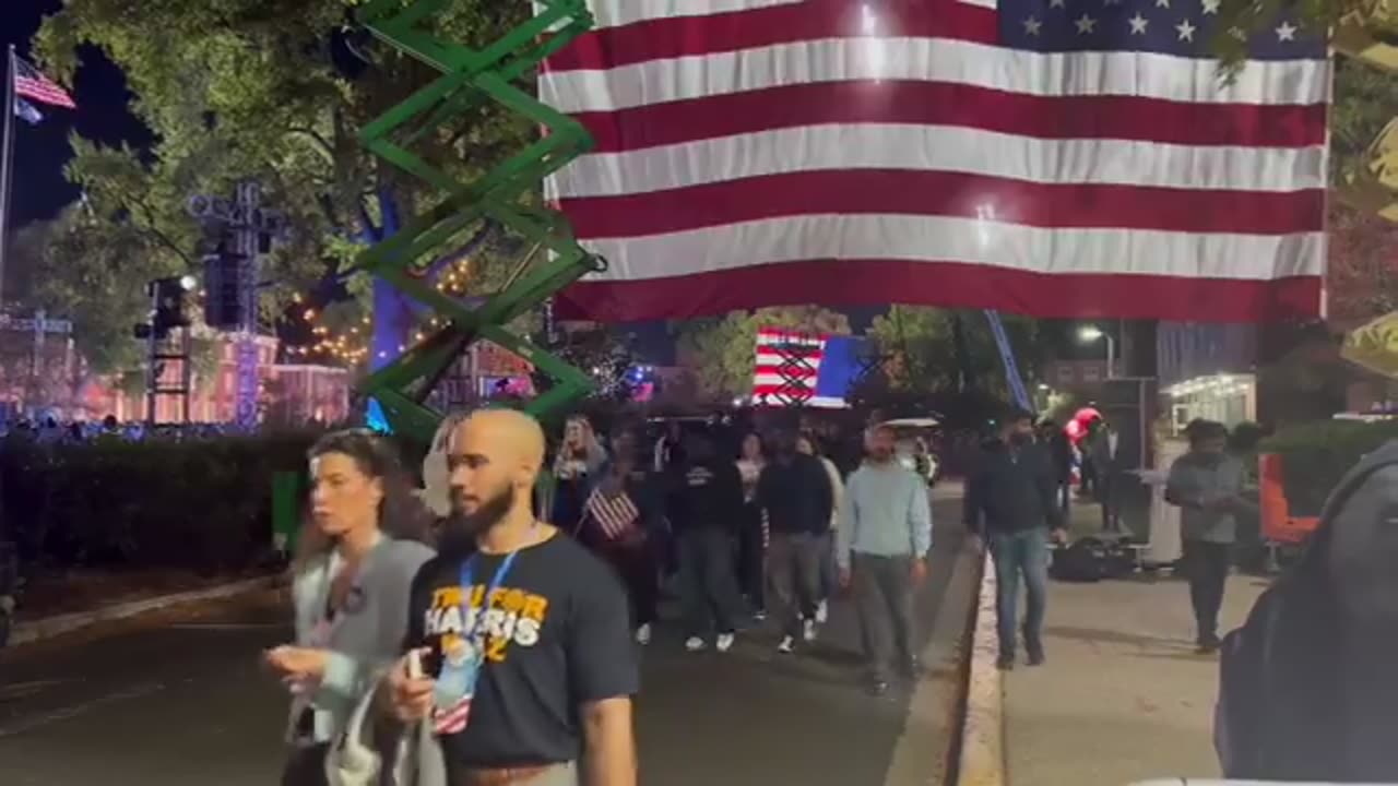 Wave after wave of people are leaving the Kamala Harris watch party in Washington