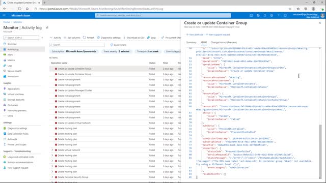 Azure Monitor - Diagnostic Configuration