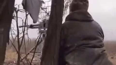 A Russian with a large-caliber machine gun. But something went wrong