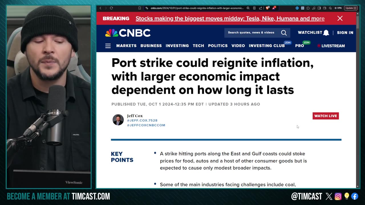 Democrats PANIC Over Port Strike NUKING Economy Right Before Election, SHORTAGES COMING