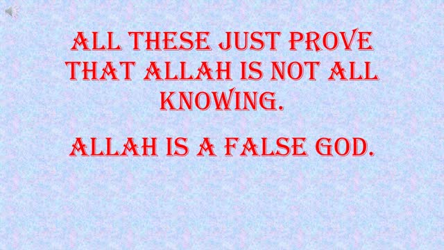 Allah doesn't know how a man is created!!!