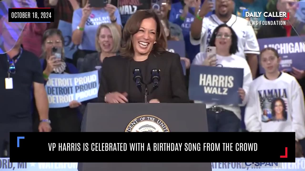 VP Harris Celebrated With A Birthday Song From The Crowd