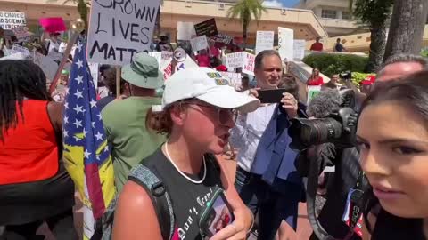 Protesters at the Tampa convention center