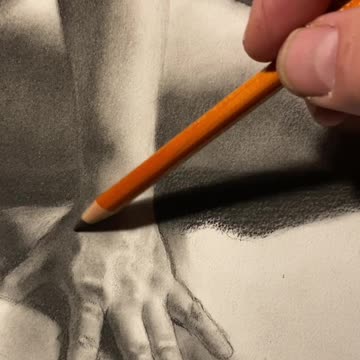 Figure Drawing in Charcoal Pencil of Male Model by Artist Eric Armusik