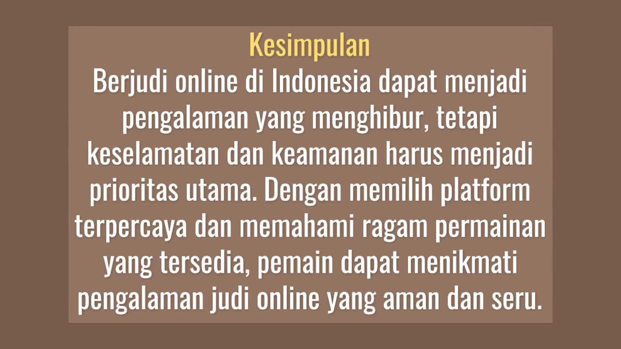 Hiburan Aman-Berjudi Online dengan Nyaman dan Terpercaya di Indonesia