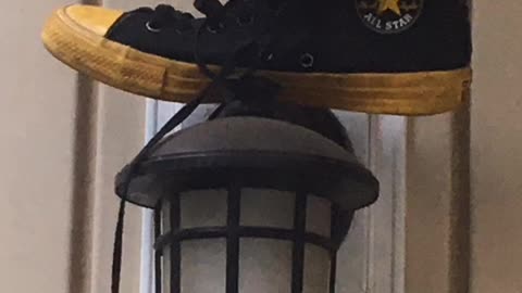 Shoe on lamp