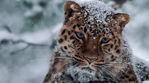 AMAZING LEOPARD IN WINTER 2021