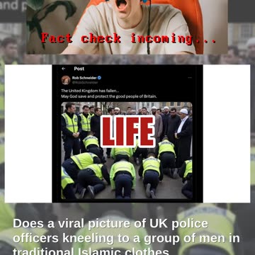 Fact Check: FAKE Image Shows UK Police Kneeling To Muslim Men