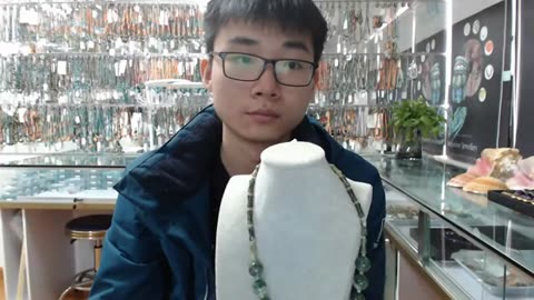20231207-07 Natural Turquoise spiny oyster white jade 925 Sterling Silver Gemstone bead necklace