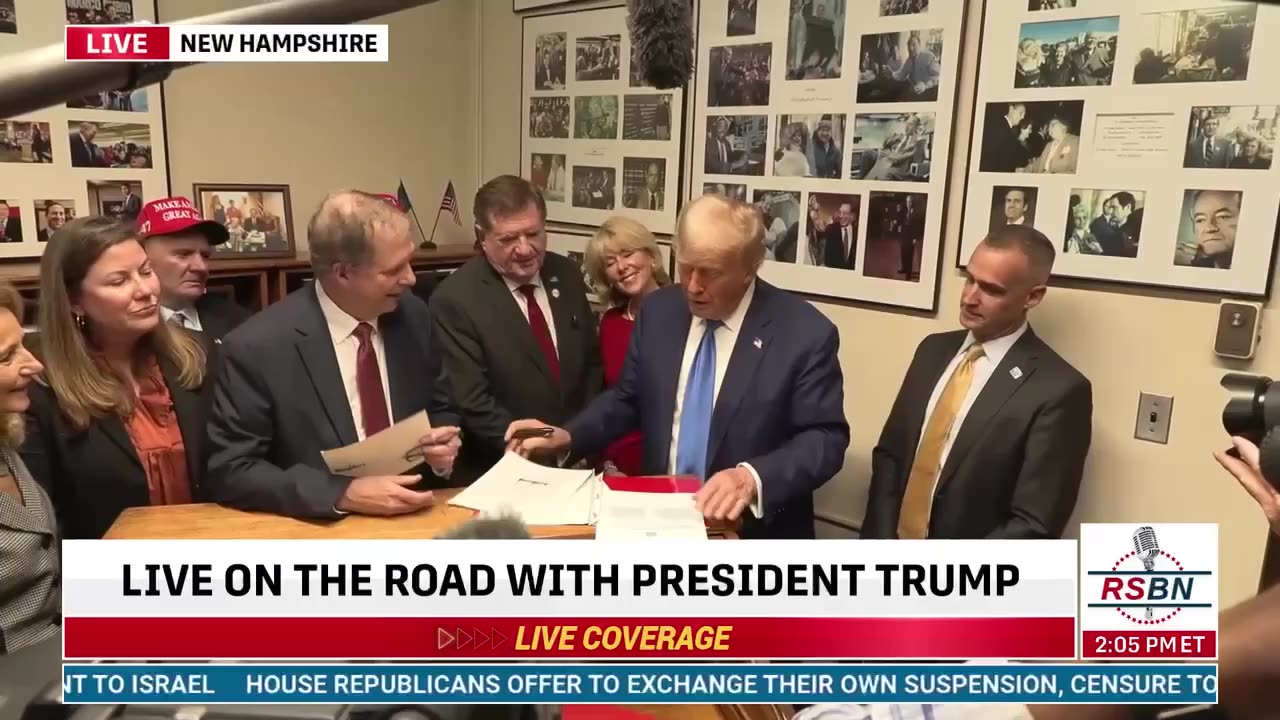 Trump Signs Candidacy Papers in New Hampshire