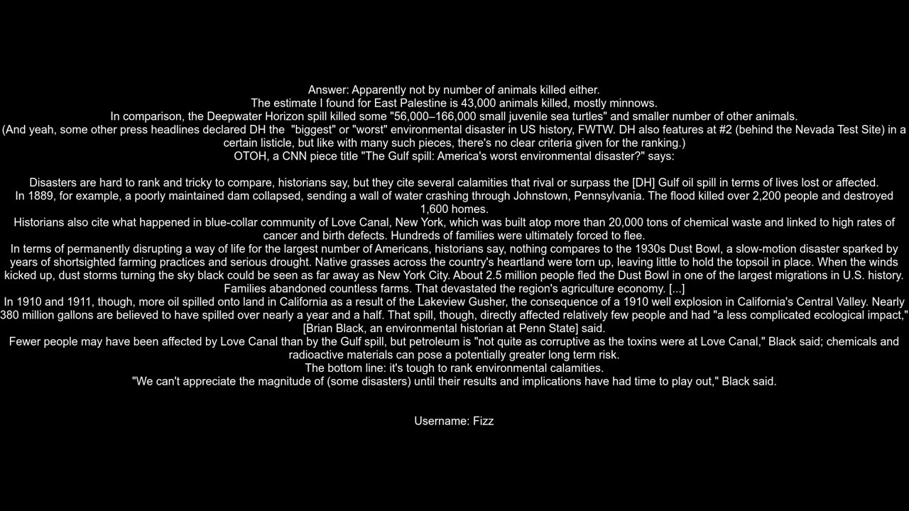 Was the 2023 Ohio train derailment the 39worst environmental disaster in US history39