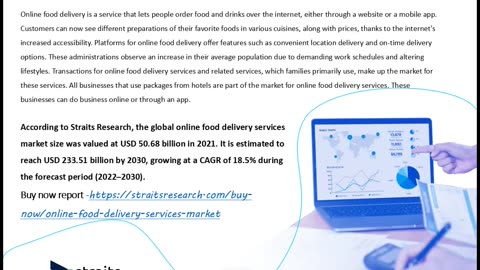 Online Food Delivery Services Size | SWOT Analysis and Key Development