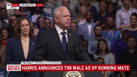 Tim Walz first speech as Harris VP