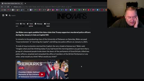 Biden lies about Trump supporters killing police on Jan. 6