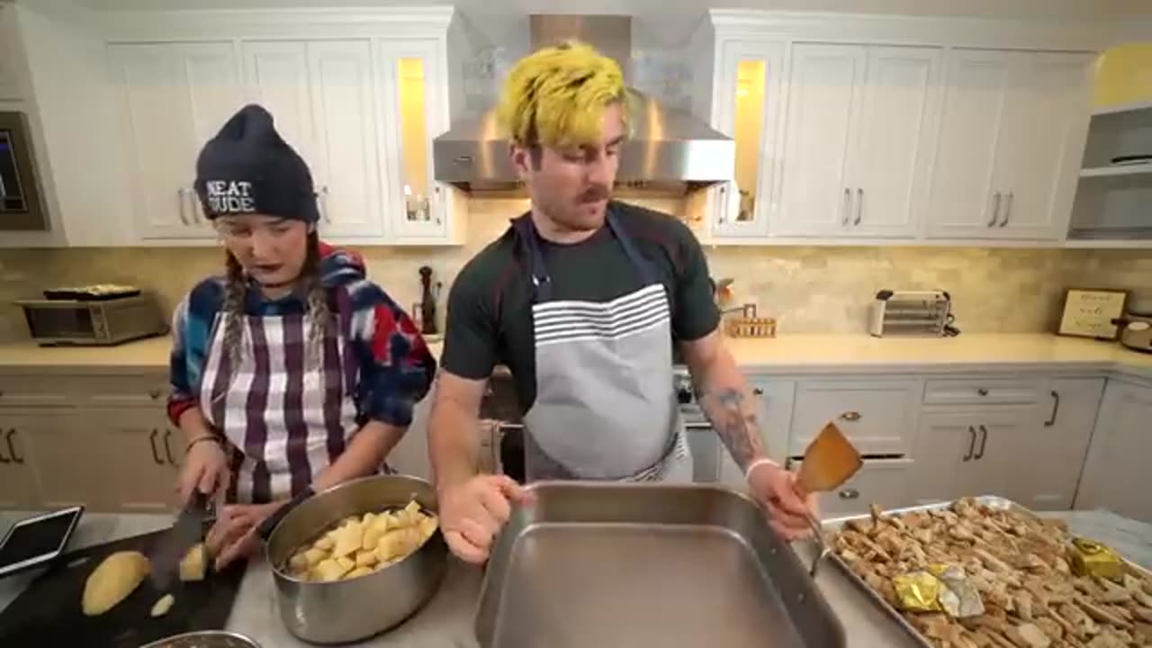 making food for thanksgiving