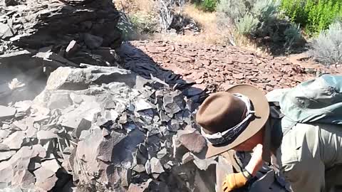 Smashing Slate Rock - ASMR