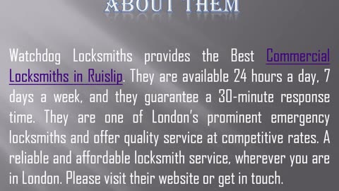 The Best Residential Locksmiths in Ruislip