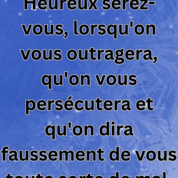 "La Béatitude des Persécutés à Cause de Christ" Matthieu 5:11,12.