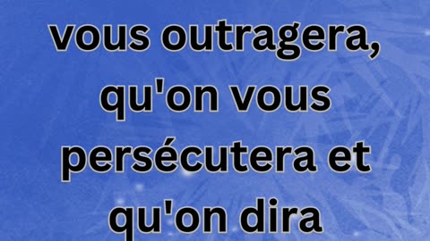 "La Béatitude des Persécutés à Cause de Christ" Matthieu 5:11,12.
