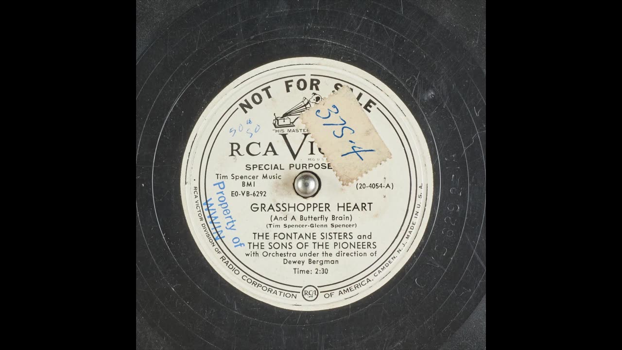 GRASSHOPPER HEART AND a BUTTERFLY BRAIN by THE FONTANE SISTERS and THE SONS OF THE PIONEERS