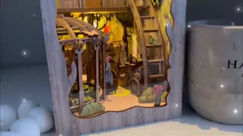 Diy Magical miniature book nook 3D puzzle kit_ Decorate your book shelf _....