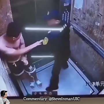 China: A predator is taken out by a cop in an elevator