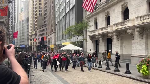 A group of Jewish-led protesters in Lower Manhattan just stormed the New York Stock Exchange.