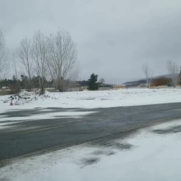 Snow scenery. Ski slope view.
