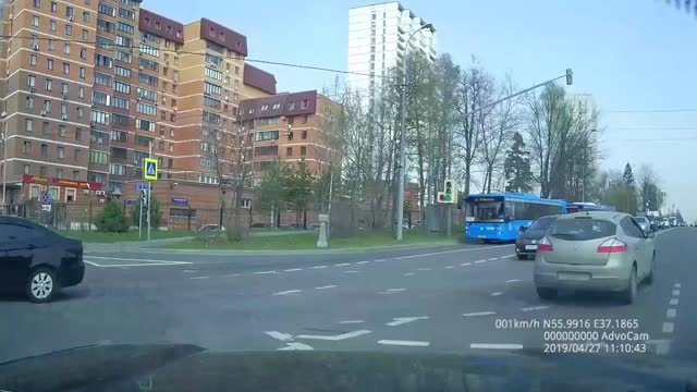 Russian Cyclist Collides with a Car