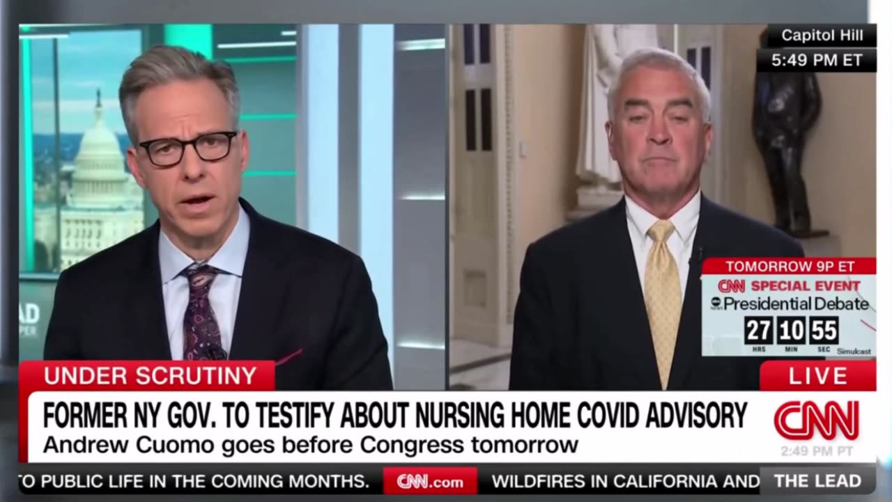 Wenstrup Joins Jake Tapper to Discuss Hearing With Former Governor Andrew Cuomo
