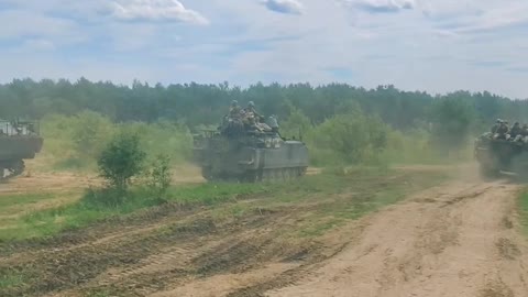 Dutch YPR-765 armored personnel carriers.