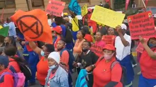 Saftu members march in Marshalltown