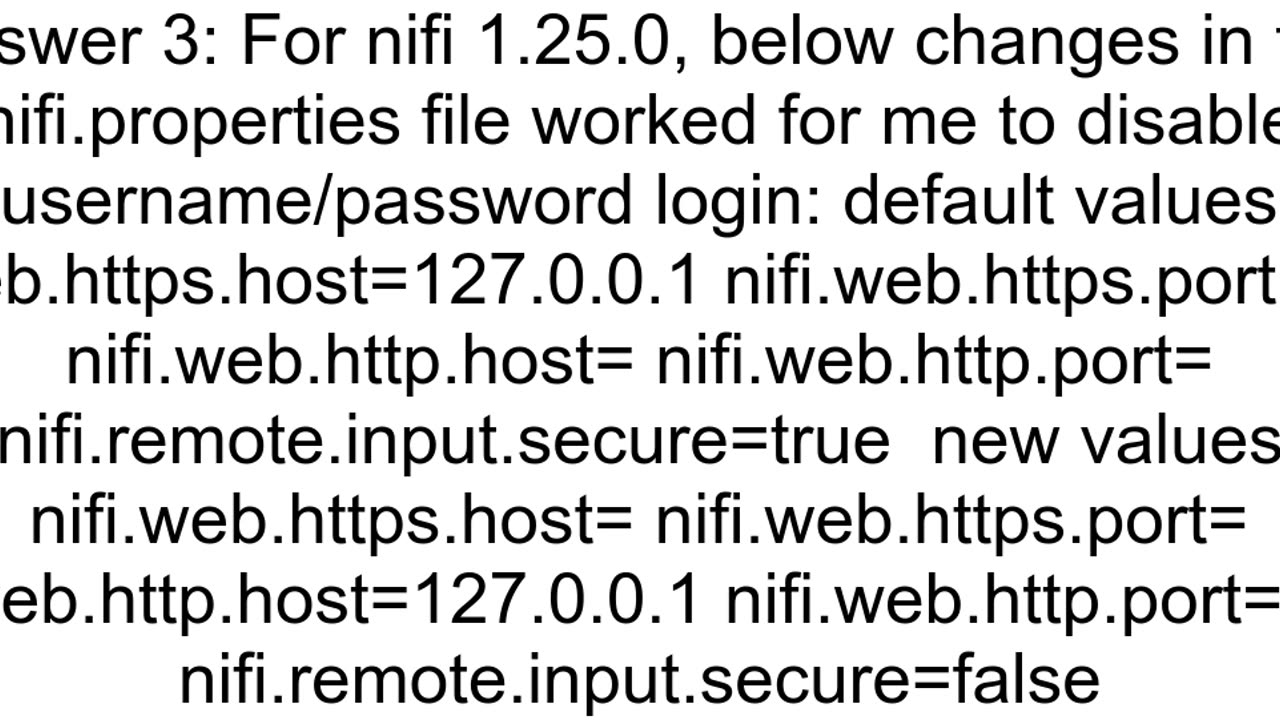 Apache NiFi Remove Username and Password login by default on UI
