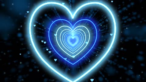 865. Neon Heart Tunnel Bg Animation Beautiful💙Blue Heart Background Heart