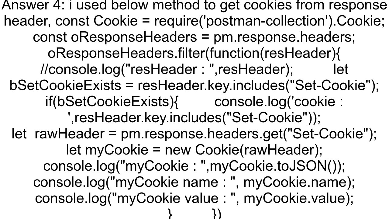 How to get all SetCookie headers with Postman