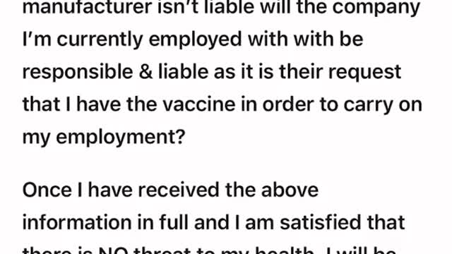 Questions for Empolyers Vax