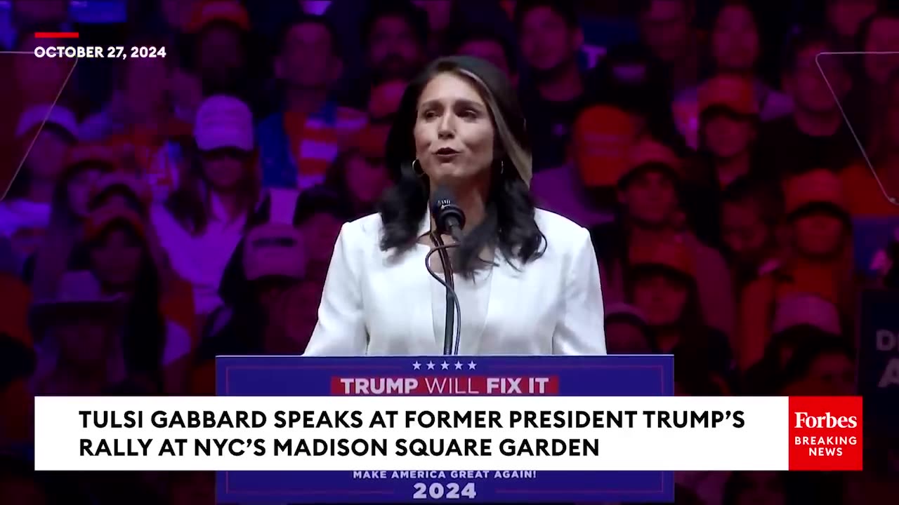BREAKING NEWS- Tulsi Gabbard Says A Vote For Kamala Harris Is 'Likely' A Vote For WWIII At MSG Rally