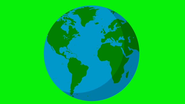 animated green screen globe world map