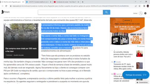 Mulher arma flagrante para mulher suspeita de aplicar golpe do Pix