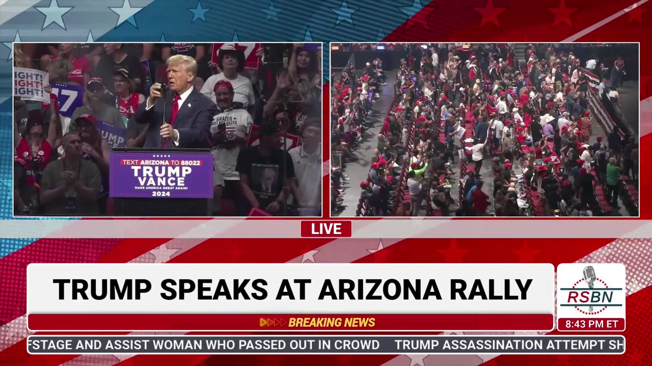 Trump Onstage With Law Enforcement Head Justin Harris For Speech In Glendale Arizona