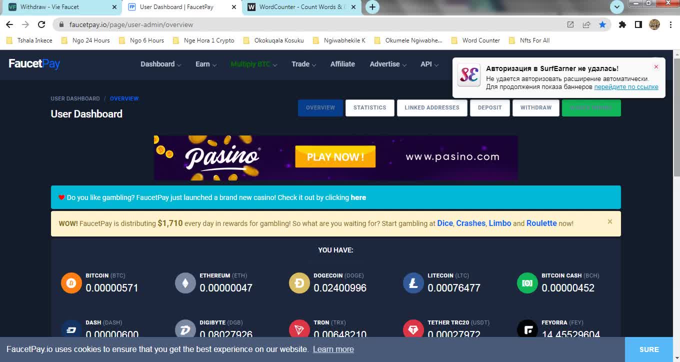 How To Get Free Paid To Click Solana SOL tokens At Vie Faucet & Instant Withdraw At FaucetPay