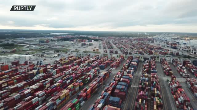 USA: Drone captures Savannah port clogged with 80K containers amid supply chain crisis - 28.10.2021