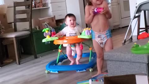 Baby laughs hysterically