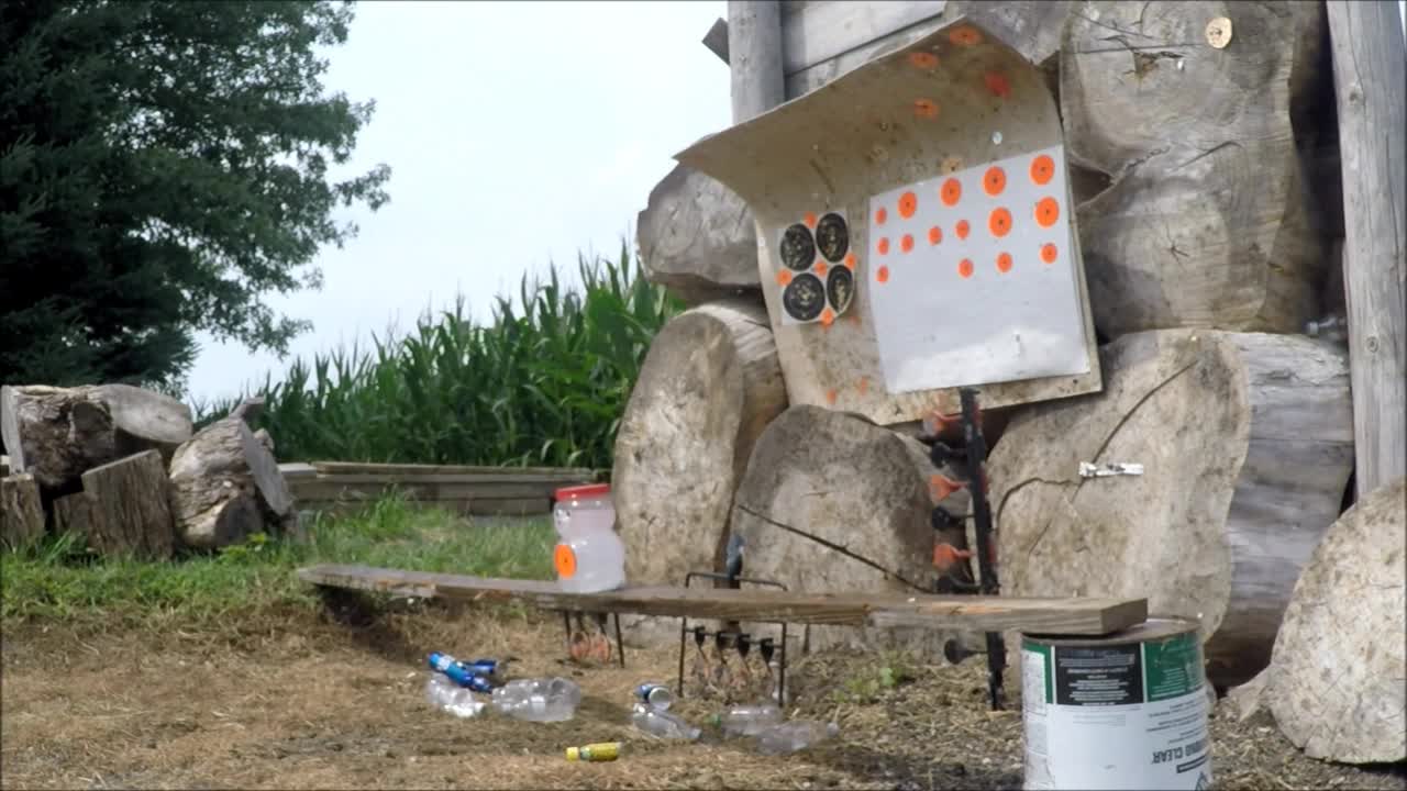 Slo Mo Can Shooting At Outdoor Range - Beretta M9 22lr