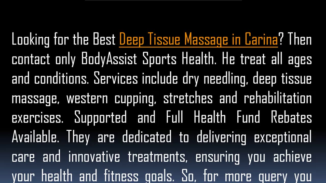 Best Deep Tissue Massage in Carina