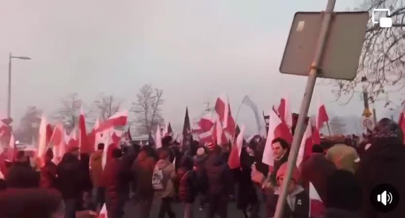 En una manifestación en Polonia gritan ¡viva España, arriba España, viva Franco!