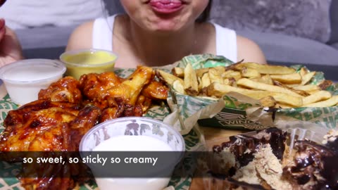 ASMR WINGSTOP MUKBANG CHICKEN WINGS + FRIES + Ranch Eating sounds NO TALKING Twilight
