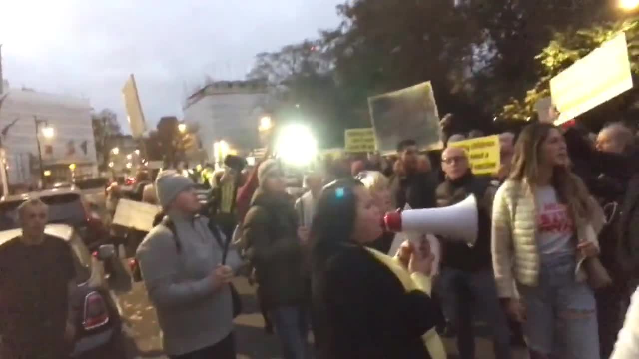 Gli inglesi hanno protestato davanti all'ambasciata austriaca a Londra .....