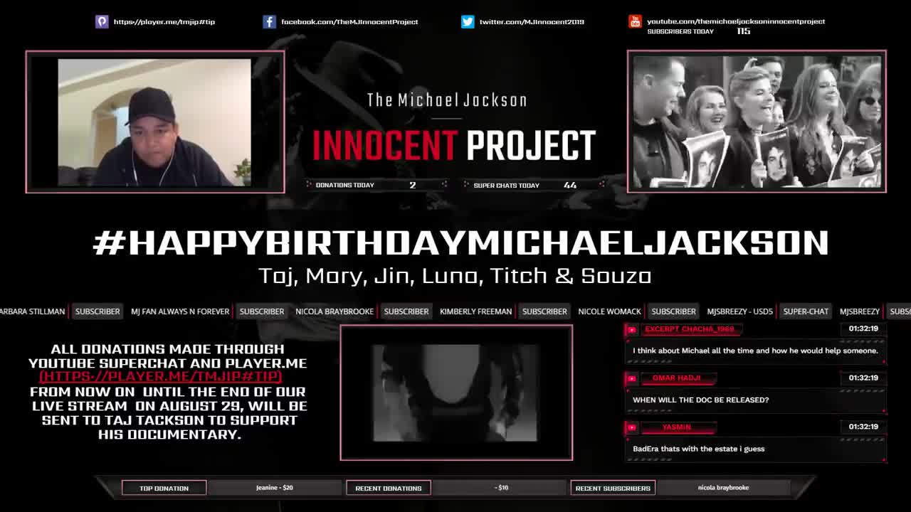 Celebrating Michael Jackson's Birthday w/ Taj Jackson - August 29, 2019 @ 12:30pm P.S.T.