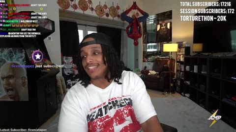 AMP Agent00 gives FaZe Clan their flowers after they have completed their 30 day subathon